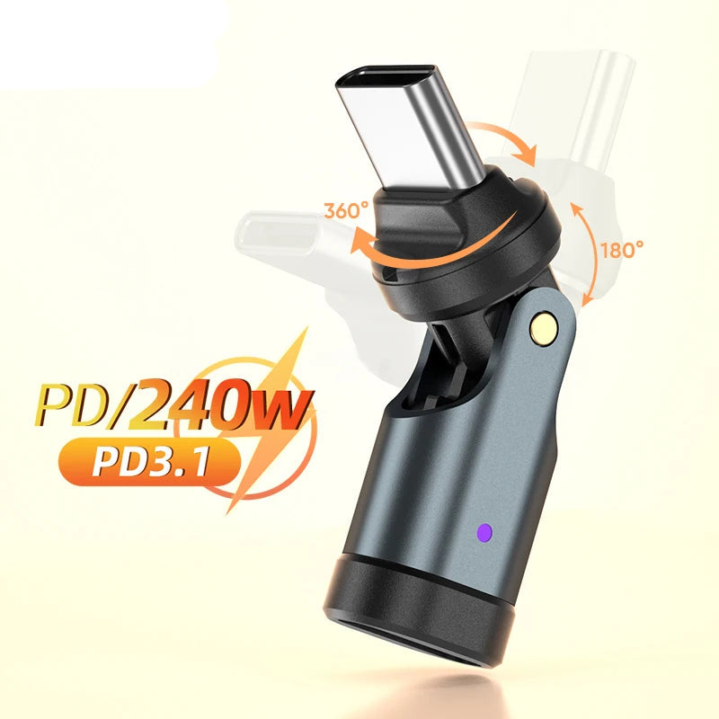240W 540° Rotating USB-C Fast Charging Adapter