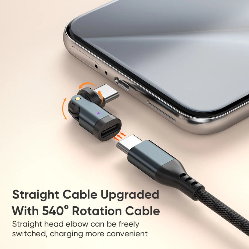 240W 540° Rotating USB-C Fast Charging Adapter