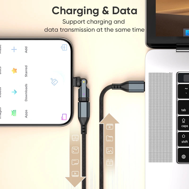 240W 540° Rotating USB-C Fast Charging Adapter
